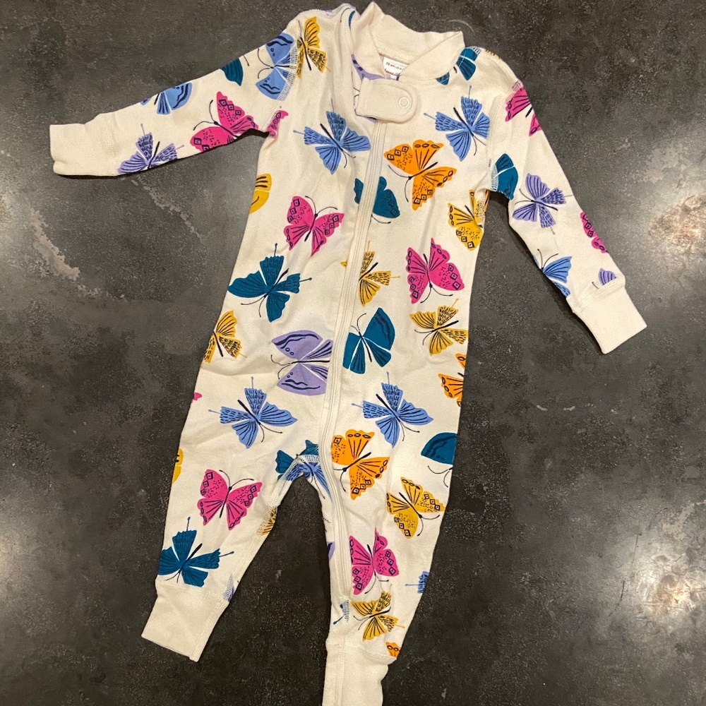 Hanna Andersson Brand New Butterfly Zip Pajamas